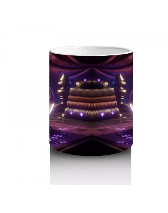 Cadı Kazanı ve Sihirli Küre Desenli Gotik Cadılar Bayramı Baskılı Kupa