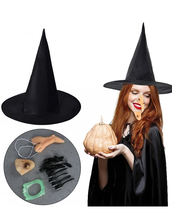 Cadı Şapkası Cadı Tırnakları Cadı Burnu Cadı Çenesi Cadı Diş Seti