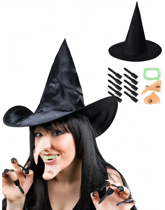 Cadı Şapkası Cadı Tırnakları Cadı Burnu Cadı Çenesi Cadı Diş Seti