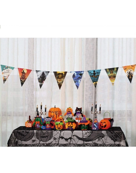 Cadılar Bayramı Halloween Flama Bayrak Banner Süs 8 Li 3 Metre