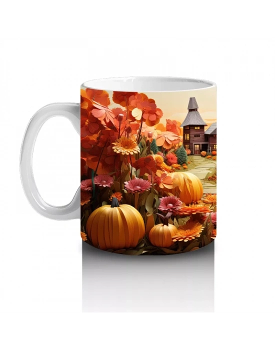 Cadılar Bayramı Kasabasında Gün Batımı – Hediyelik Kahve Kupası