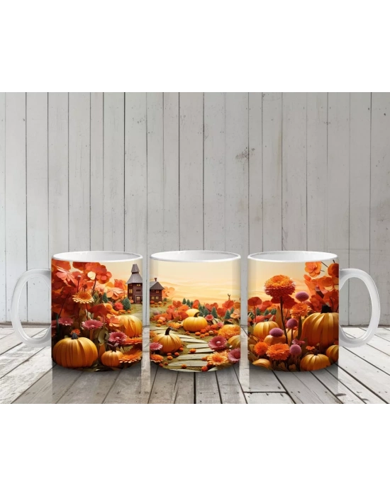 Cadılar Bayramı Kasabasında Gün Batımı – Hediyelik Kahve Kupası