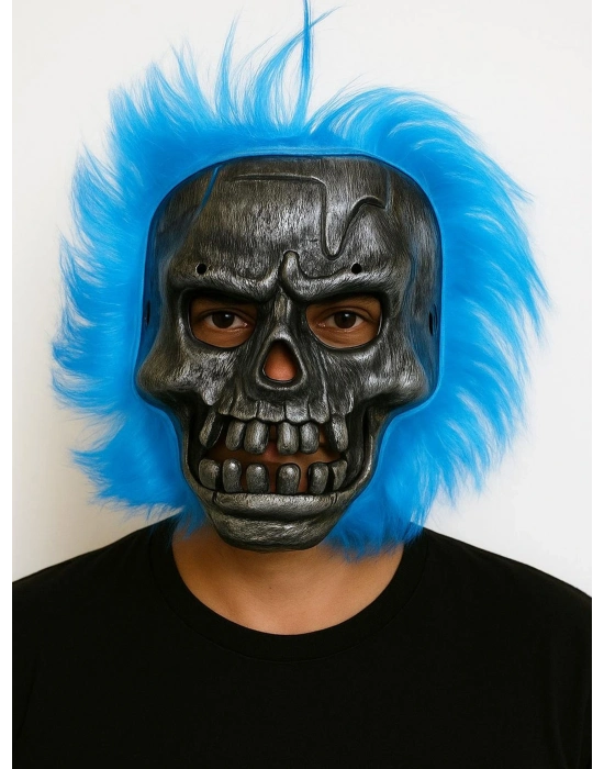 Cadılar Bayramı Lacivert Saçlı Maske