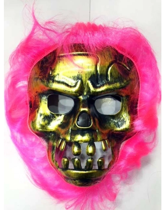 Cadılar Bayramı Pembe Saçlı Maske