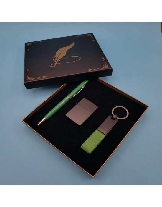 Çakmak Ve Yeşil Kalem Anahtarlık