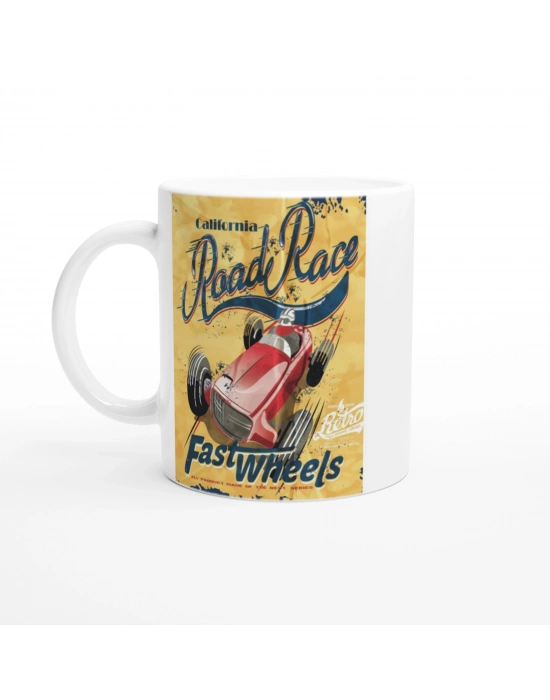 California Yol Yarışı Temalı Retro Kupa Bardak