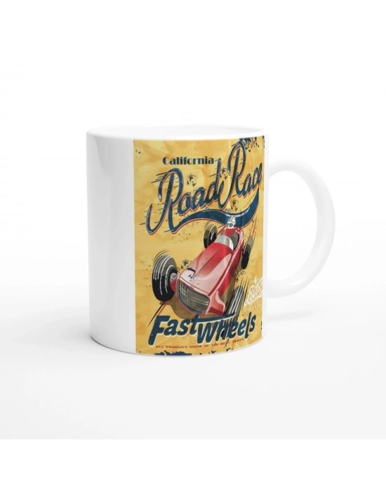 California Yol Yarışı Temalı Retro Kupa Bardak