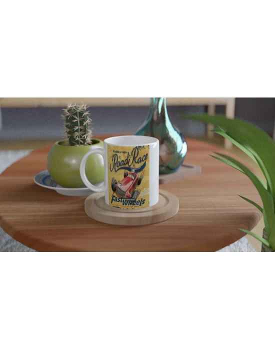 California Yol Yarışı Temalı Retro Kupa Bardak