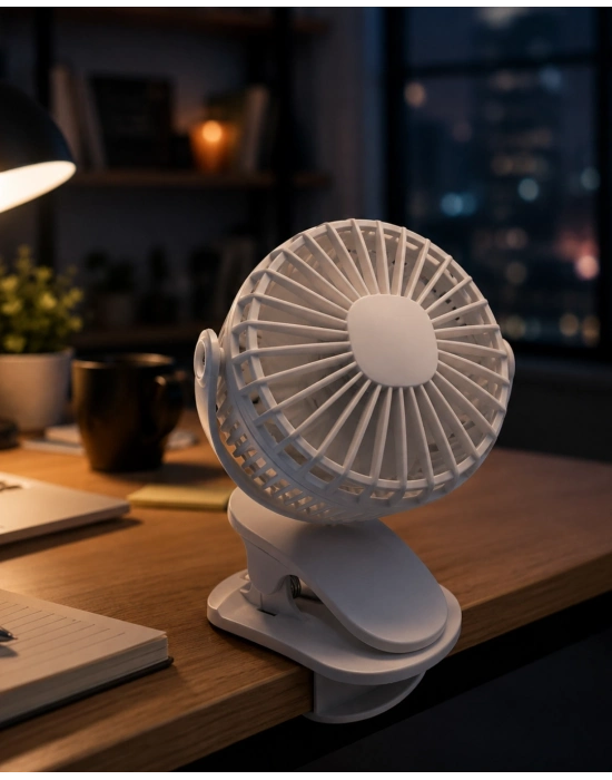 Çalışma Masası ve Yatak Başlığı İçin Klipsli Mini Fan