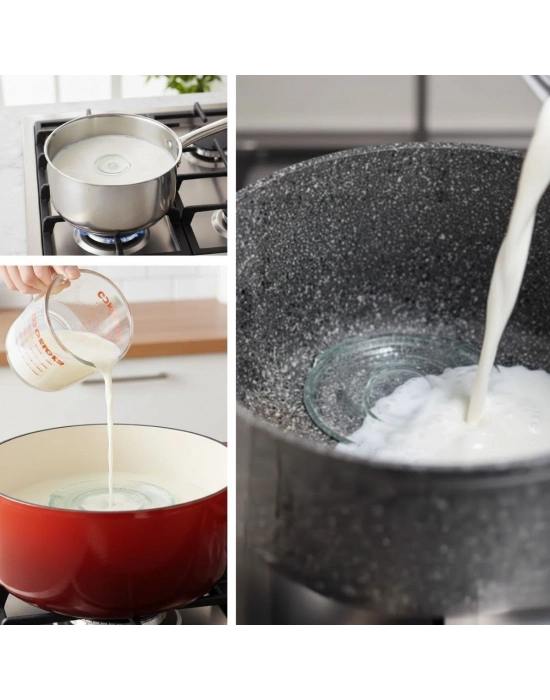 ®  Cam Süt Kaynatma ve Taşma Önleyici Aparat – Süt Taşırmaz Güvenli Kaynatma,Isıya Dayanıklı Cam