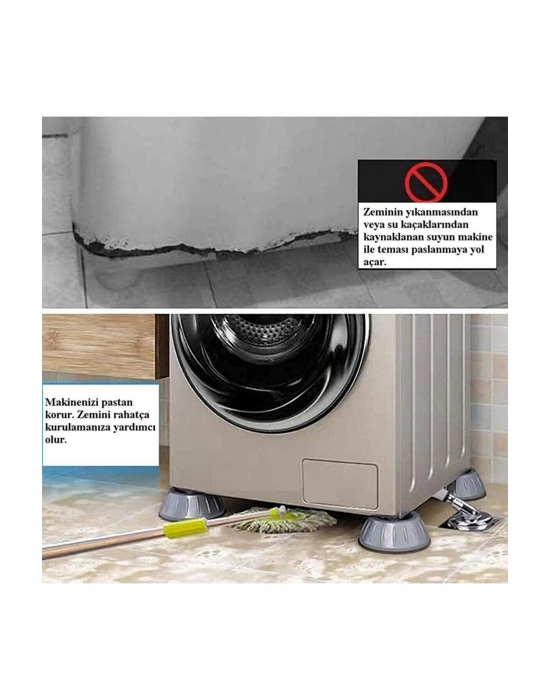 Çamaşır Makinesi Titreşim Önleyici Mobilya Yükseltici Kaydırmaz Vantuzlu Stoper Set 4 Adet