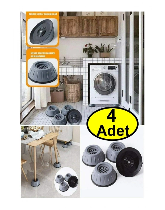 Çamaşır Makinesi Titreşim Önleyici Mobilya Yükseltici Kaydırmaz Vantuzlu Stoper Set 4 Adet