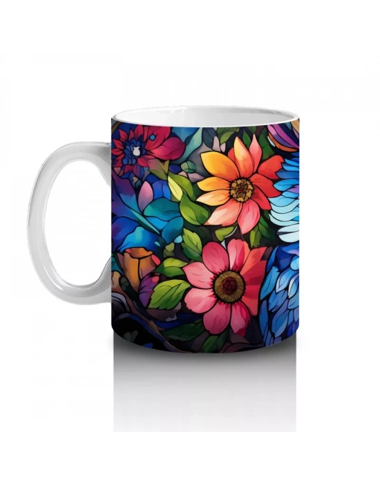 Canlı Renkli Tüyleriyle Baykuş – Baskılı Kahve Kupası