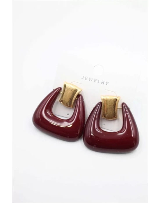 Çanta Küpe - Bordo