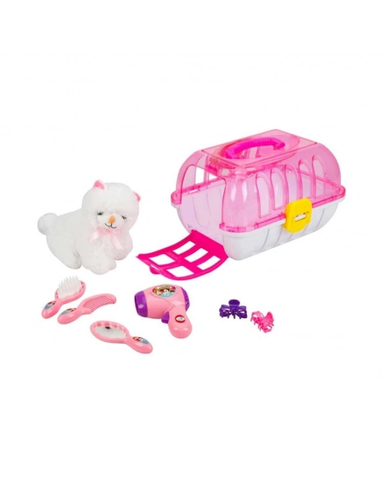 Çantalı Peluş Kedi Kuaför Seti