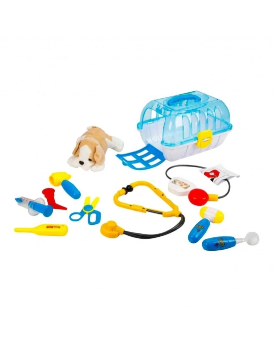 Çantalı Peluş Köpek Veteriner Seti