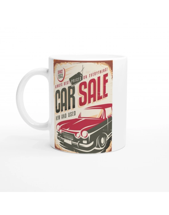 Car Sale 1962 Retro Araba Baskılı Kupa Bardak