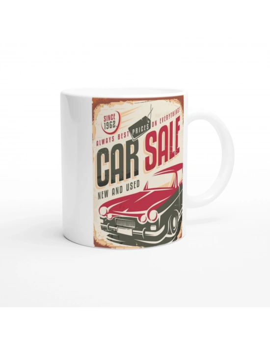 Car Sale 1962 Retro Araba Baskılı Kupa Bardak