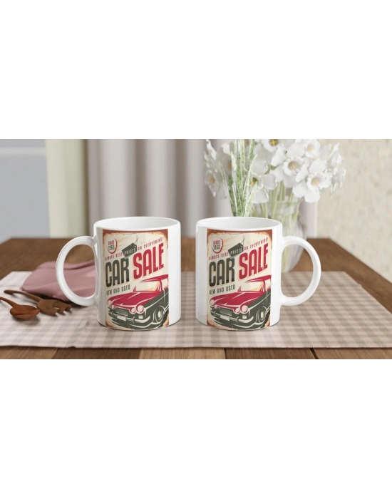 Car Sale 1962 Retro Araba Baskılı Kupa Bardak