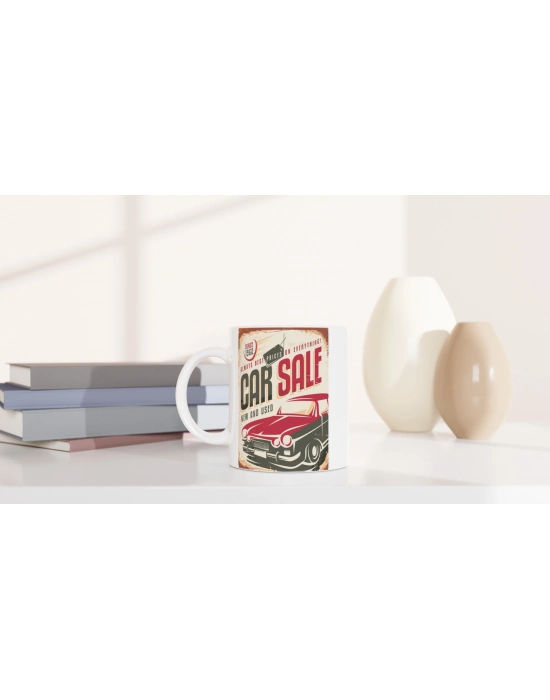 Car Sale 1962 Retro Araba Baskılı Kupa Bardak