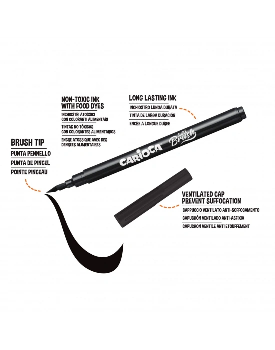 Carioca Süper Brush Keçeli Boya Kalemi 10Lu