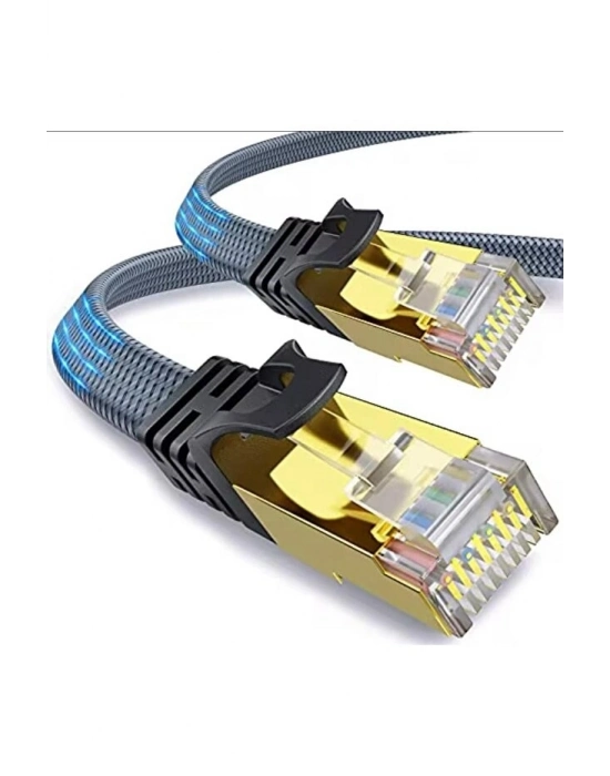 ® Cat 8 LAN Kablosu –Ethernet Kablosu Örgü Kaplama, Yüksek Hızlı  (5 METRE)