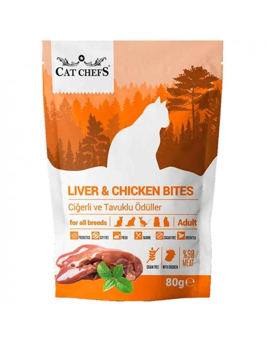 Cat Chefs Ciğerli ve Tavuklu Kedi Ödül Maması 80 gr