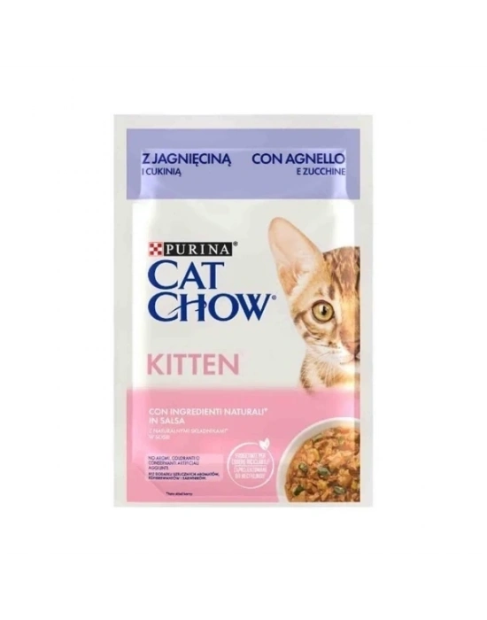 Cat Chow Kuzu Etli ve Kabaklı Pouch Yavru Konserve Kedi Maması 85 gr