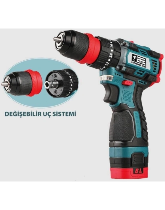 ® Cat Power 1360 Akülü Vidalama Makinesi 16 V 2,0 Ah