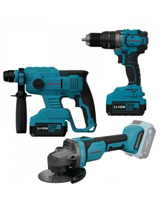 ® Cat Power 4235 Akülü Vidalama Taşlama Kırıcı Delici Set 4,0 Ah Çift Akülü