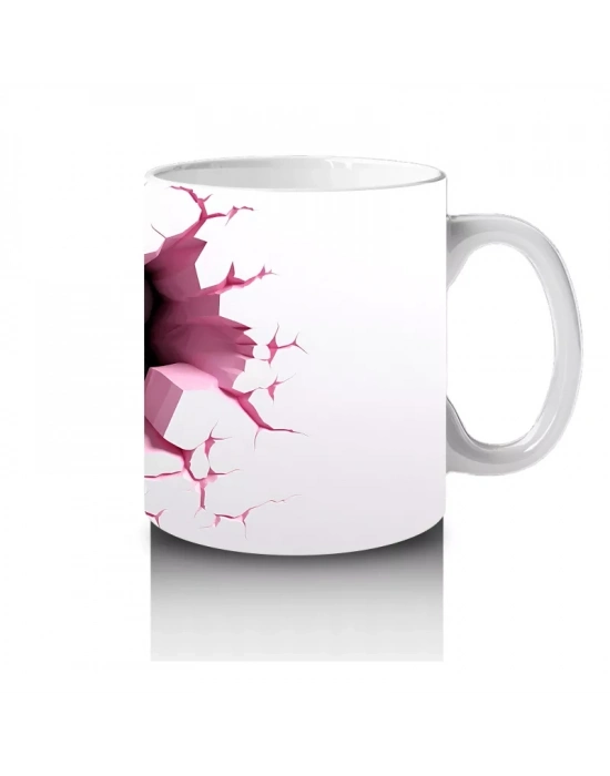 Çatlak Duvar Arasında Gümüş Renkli Goril – Baskılı Kahve Kupası