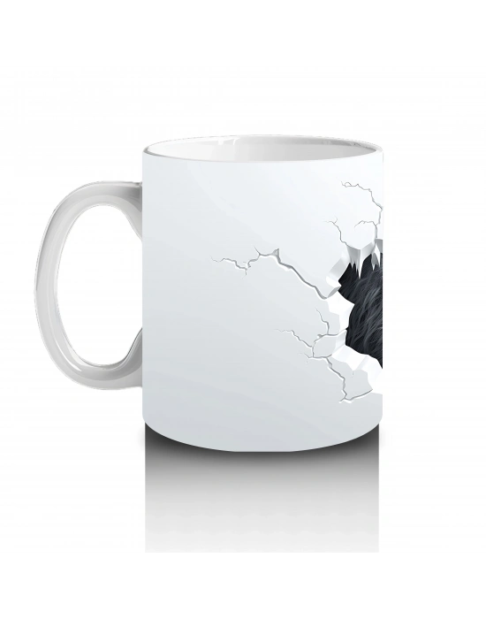 Çatlak Duvar Arasında Kükreyen Goril – Baskılı Kahve Kupası