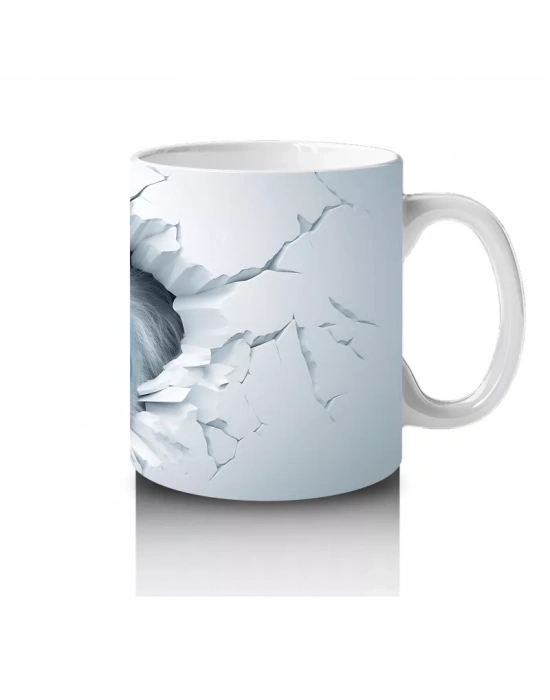 Çatlak Duvar Arasında Kükreyen Yaratık – Baskılı Kahve Kupası