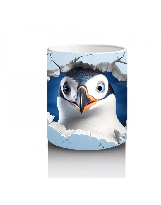 Çatlak Duvar Arasında Şaşkın Bakışlı Baykuş – Baskılı Kahve Kupası