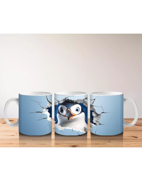 Çatlak Duvar Arasında Şaşkın Bakışlı Baykuş – Baskılı Kahve Kupası