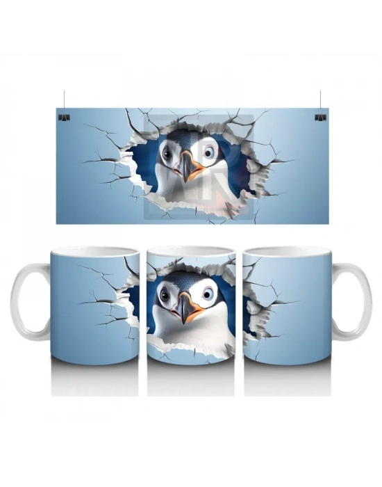 Çatlak Duvar Arasında Şaşkın Baykuş – Baskılı Kahve Kupası