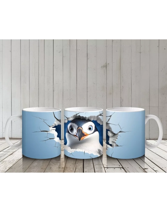 Çatlak Duvar Arasında Şaşkın Baykuş – Baskılı Kahve Kupası