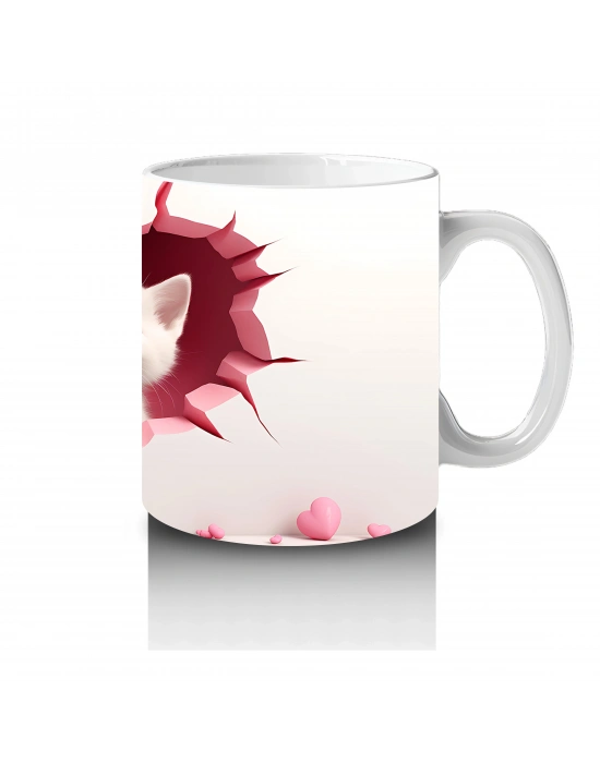 Çatlak Duvar Arasında Sevimli Kedi Kardeşler – Baskılı Kahve Kupası