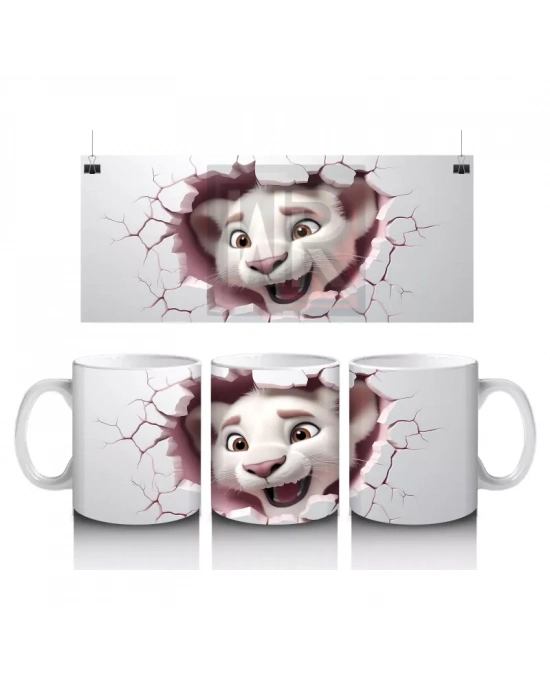 Çatlak Duvar Arasında Sevimli Köpek – Baskılı Kahve Kupası