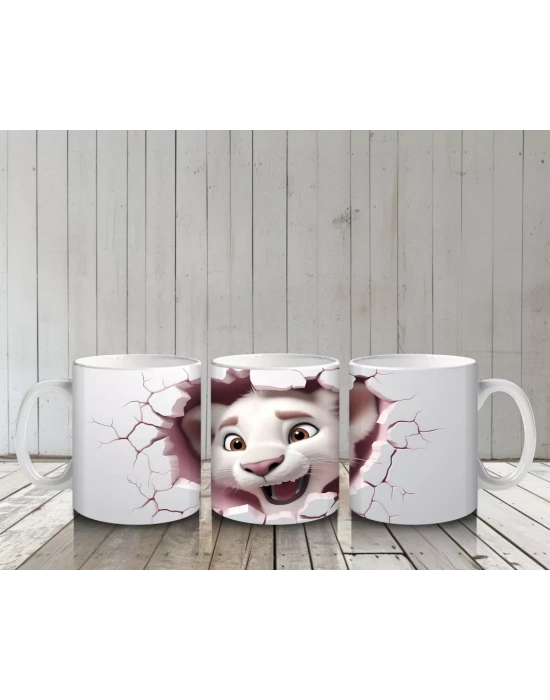 Çatlak Duvar Arasında Sevimli Köpek – Baskılı Kahve Kupası