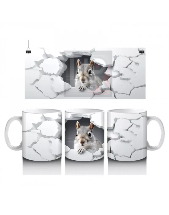 Çatlak Duvar Arasında Yavru Tavşan – Baskılı Kahve Kupası