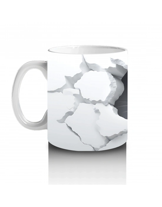 Çatlak Duvar Arasında Yavru Tavşan – Baskılı Kahve Kupası