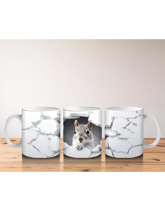 Çatlak Duvar Arasında Yavru Tavşan – Baskılı Kahve Kupası