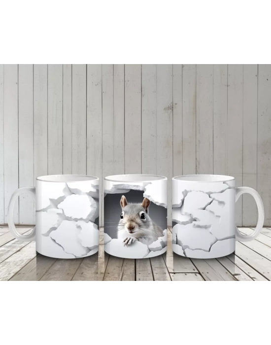 Çatlak Duvar Arasında Yavru Tavşan – Baskılı Kahve Kupası