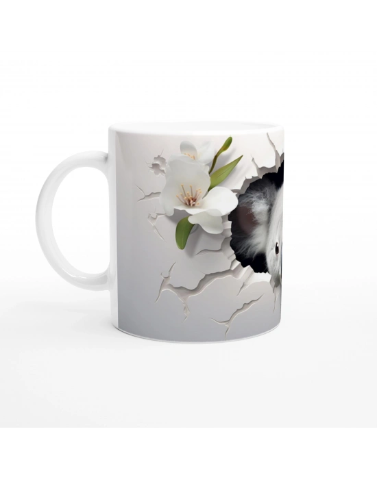 Çatlak Duvar Arasından Bakan Sevimli Koala Temalı Baskılı Kupa Bardak