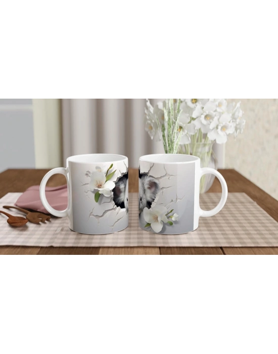 Çatlak Duvar Arasından Bakan Sevimli Koala Temalı Baskılı Kupa Bardak