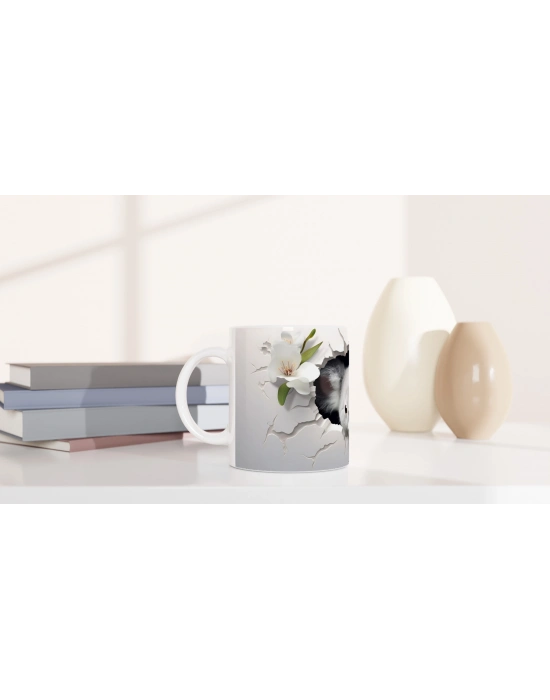 Çatlak Duvar Arasından Bakan Sevimli Koala Temalı Baskılı Kupa Bardak