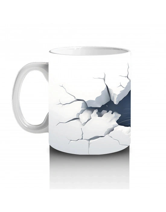 Çatlak Duvar Arasından Bakan Tavşan – Baskılı Kahve Kupası