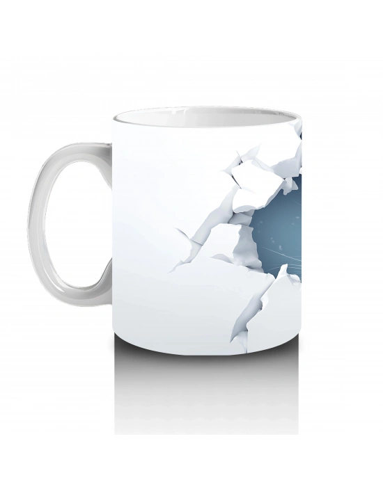 Çatlak Duvar Arasından Bakan Tavşan – Baskılı Kahve Kupası