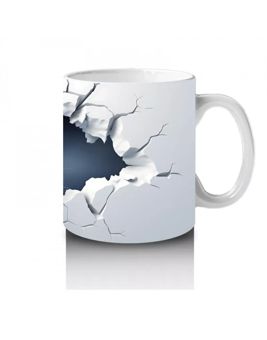 Çatlak Duvar Arasından Bakan Tavşan – Baskılı Kahve Kupası